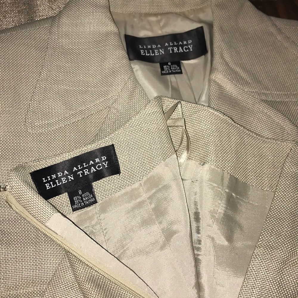Ellen Tracy Wool Skirt Suit Set